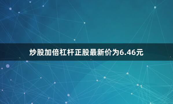炒股加倍杠杆正股最新价为6.46元
