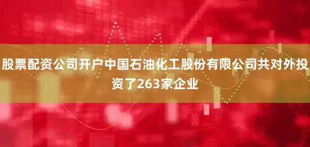 股票配资公司开户中国石油化工股份有限公司共对外投资了263家企业